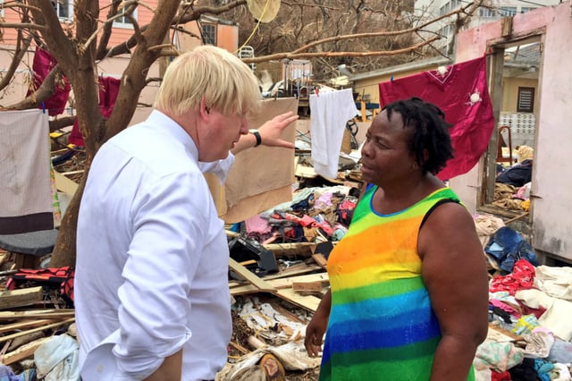 Johnson visited the British Virgin Islands after Hurricane Irma