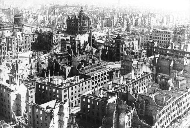 Dresden, 1945—over 90 percent of the city centre was destroyed.