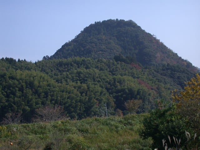 The mountaintop where Gassan Toda Castle used to stand