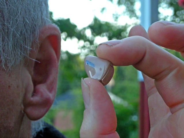An in-the-canal hearing aid.
