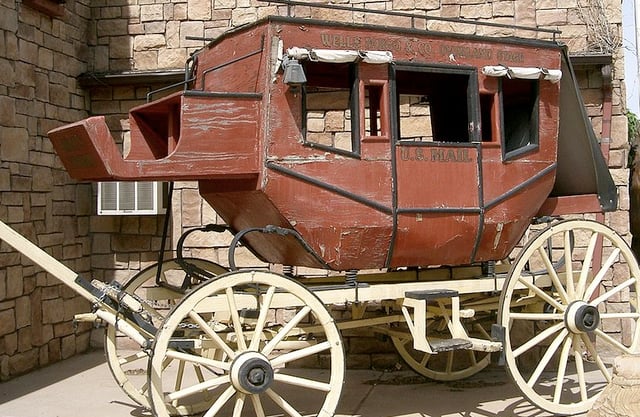 A stagecoach, similar to those used in Livermore in the 1850s, in Livermore, California, February 2010