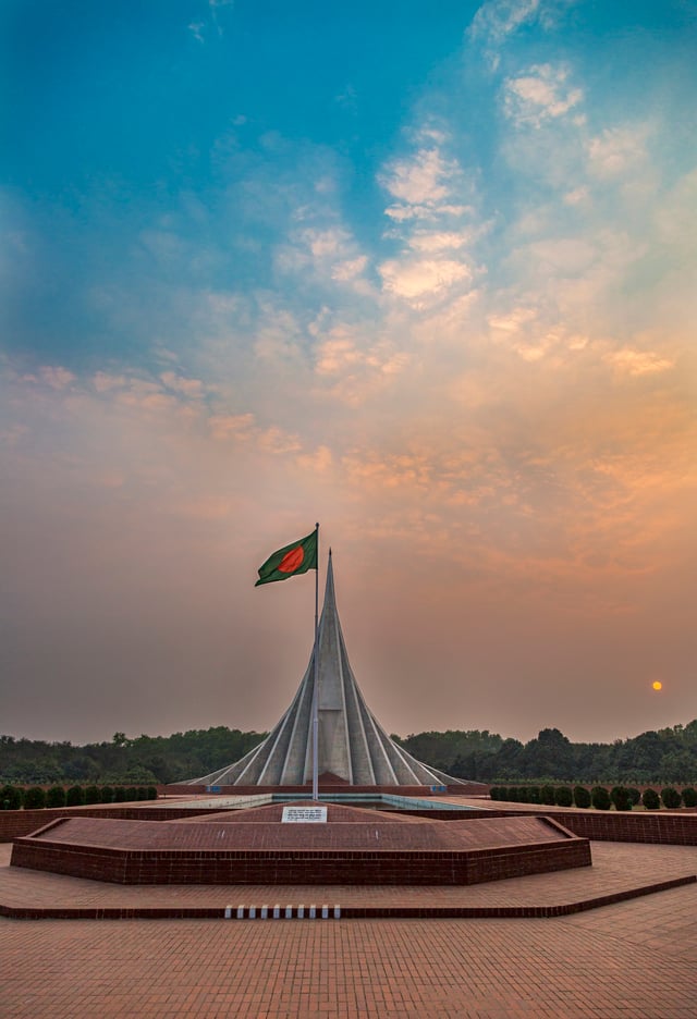 National Martyr's Memorial in Dhaka, built on memories of the martyrs of Bangladesh Liberation War.