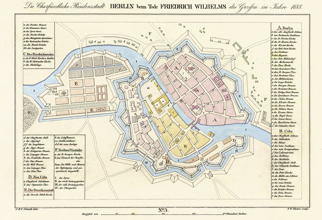 Map of Berlin in 1688