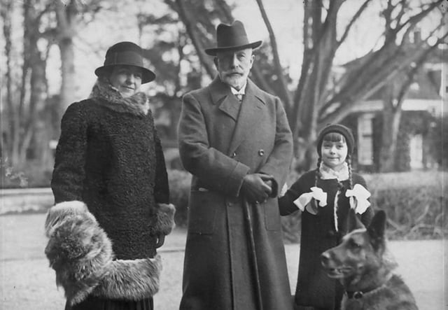 With second wife, Hermine, and her daughter, Princess Henriette