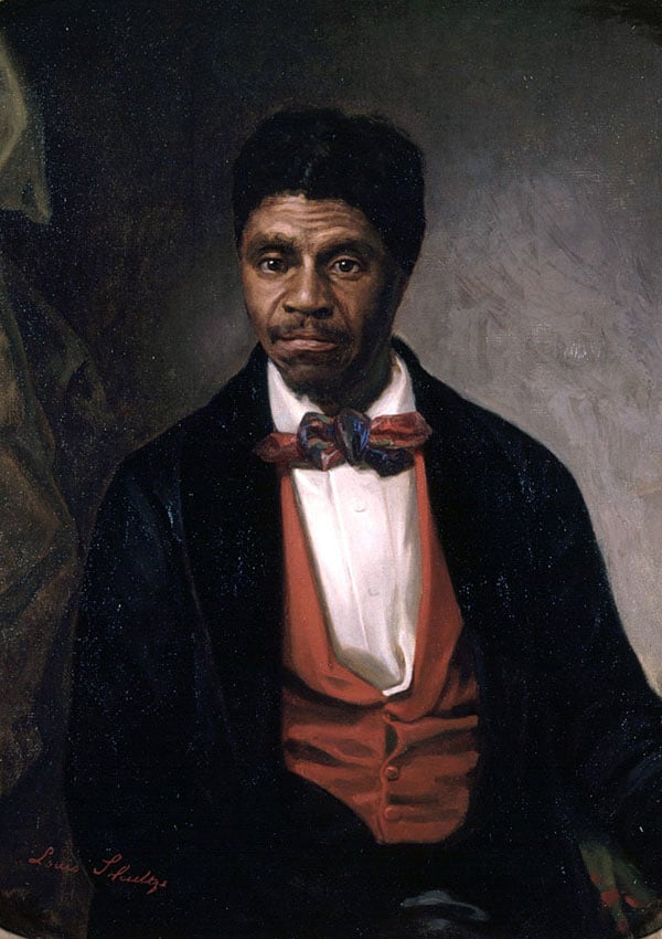 A portrait of Dred Scott. Lincoln denounced the Supreme Court decision in Dred Scott v. Sandford as part of a conspiracy to extend slavery.