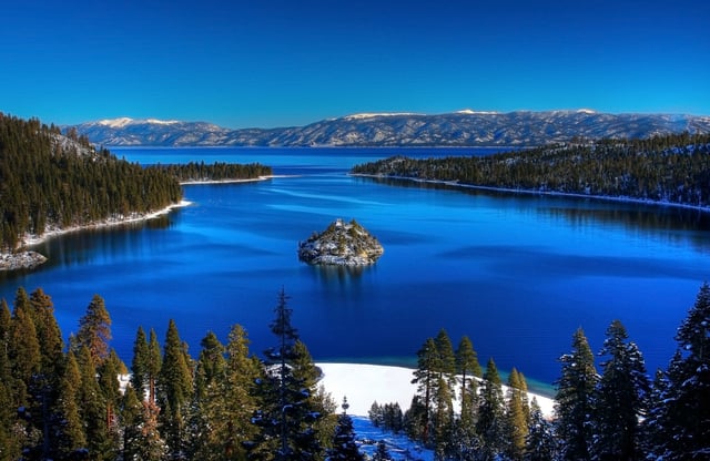 Lake Tahoe on the border of California and Nevada