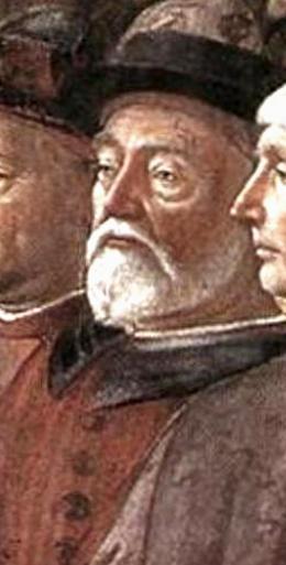 Many refugee Byzantine scholars fled to North Italy in the 1400s. Here John Argyropoulos (1415–1487), born in Constantinople and who ended his days in north Italy.