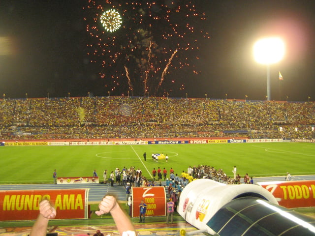 Aftermath of a match in the 2007 Copa América, held for the first time in Venezuela.