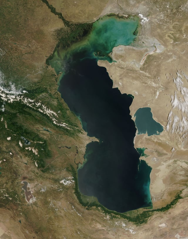 The Caspian Sea is either the world's largest lake or a full-fledged sea