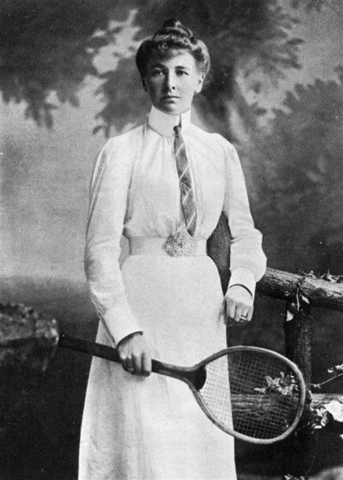 Charlotte Cooper of the United Kingdom, first woman Olympic champion, in the 1900 Games