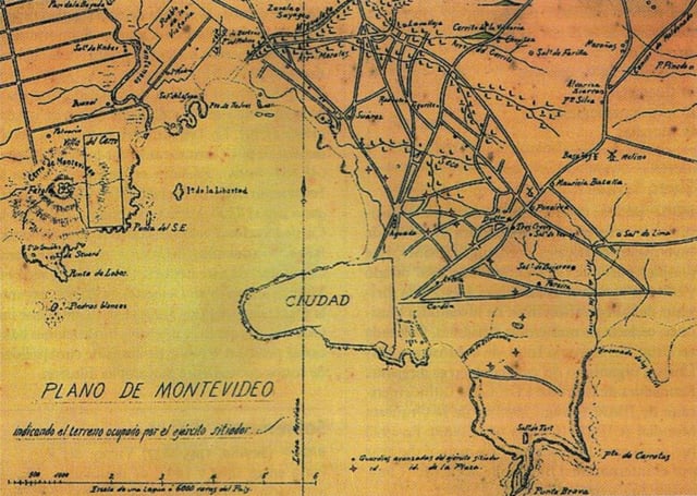 Map of Montevideo during the Guerra Grande (1843–1851).