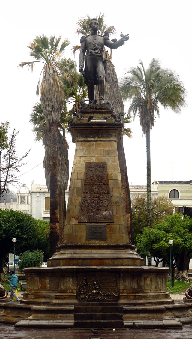 Monument to Antonio José de Sucre in the constitutional capital of Bolivia, Sucre