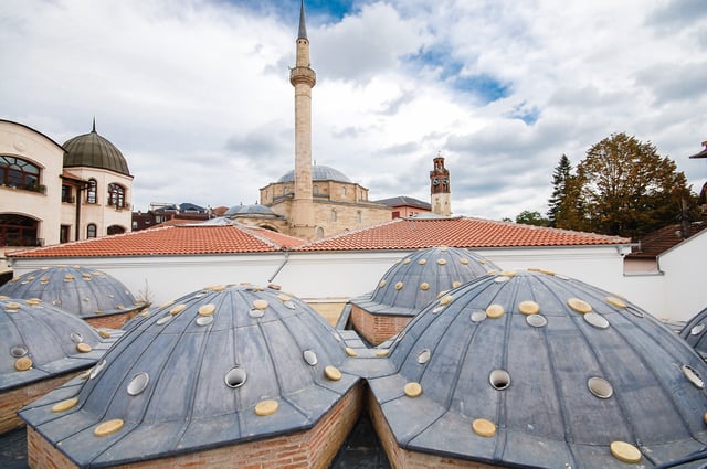 The Imperial Mosque is located in the old town of Pristina.