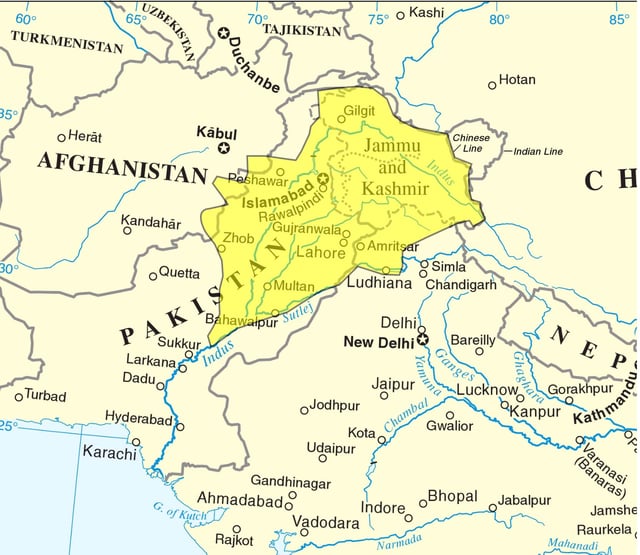 The Sikh empire at its greatest geographical extent, ca. 1839