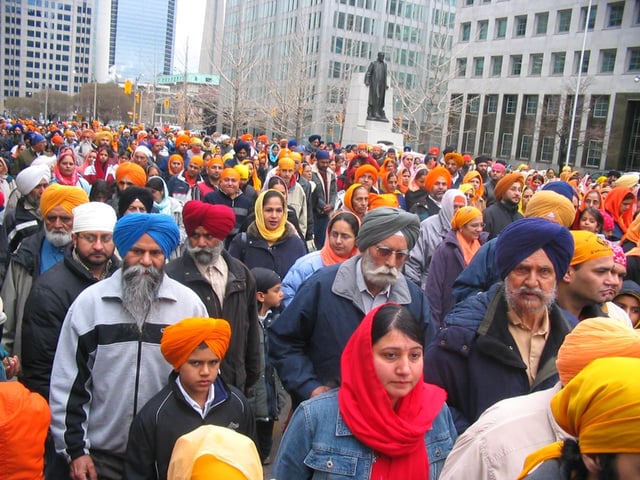 Sikhs in Toronto celebrating Vaisakhi, the birth of the Khalsa