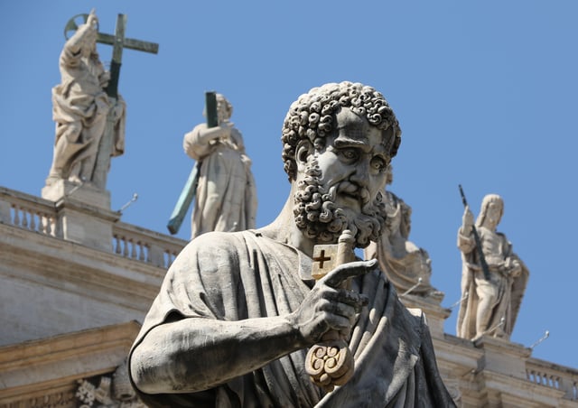 Statue of St. Peter in St. Peter's Square at the Vatican