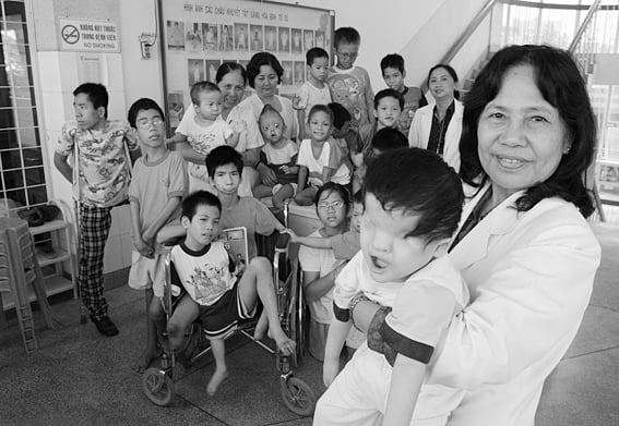 Handicapped children in Vietnam, most of them victims of Agent Orange, 2004