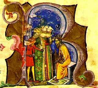 Béla is crowned king (from the Illuminated Chronicle)