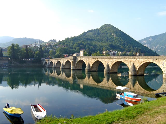Mehmed Paša Sokolović Bridge in Višegrad; UNESCO world heritage site since 2007.