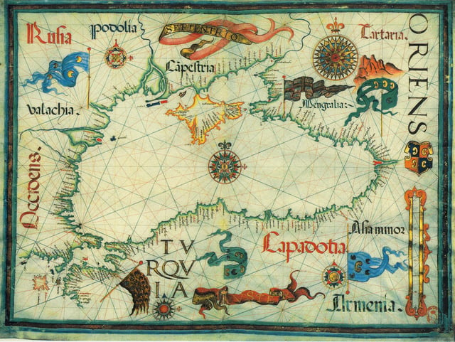 A medieval map of the Black Sea by Diogo Homem.