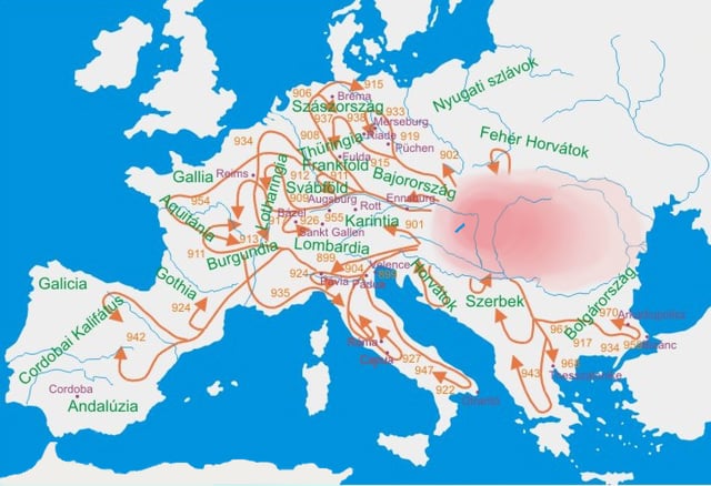 Hungarian raids in the 10th century