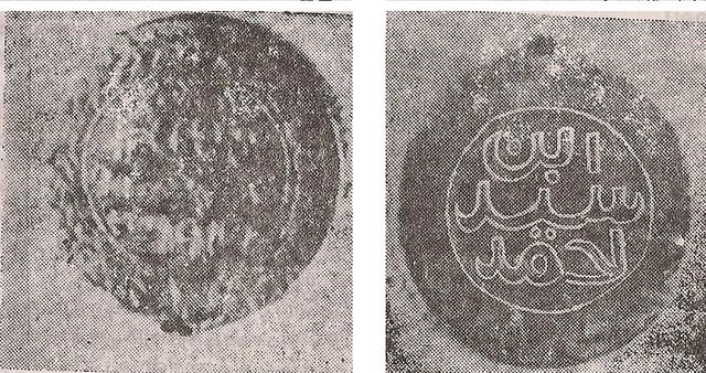The coin published by Syed Ibrahim Shaheed in Ervadi during his rule