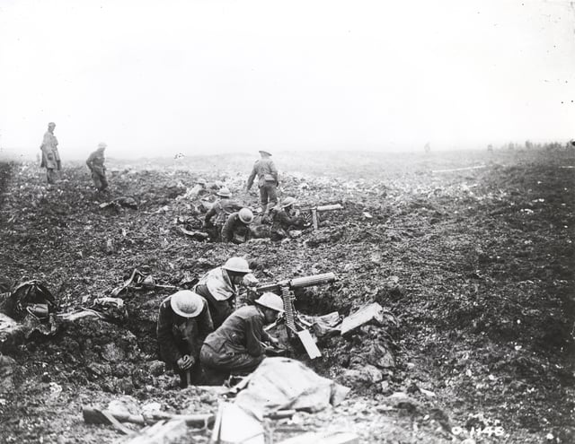 Canadian machine gun squad at Vimy Ridge.