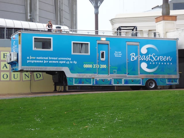 A mobile breast cancer screening unit in New Zealand