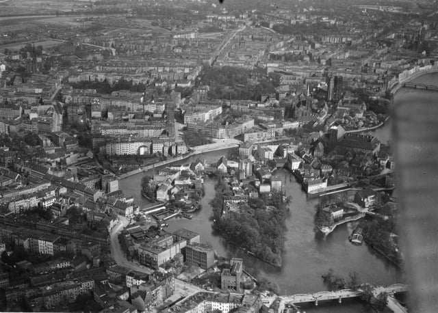 Aerial view of pre-war Breslau, 1920