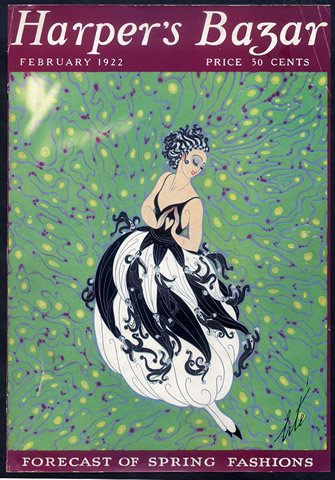Erté cover for Harper's Bazar February 1922.