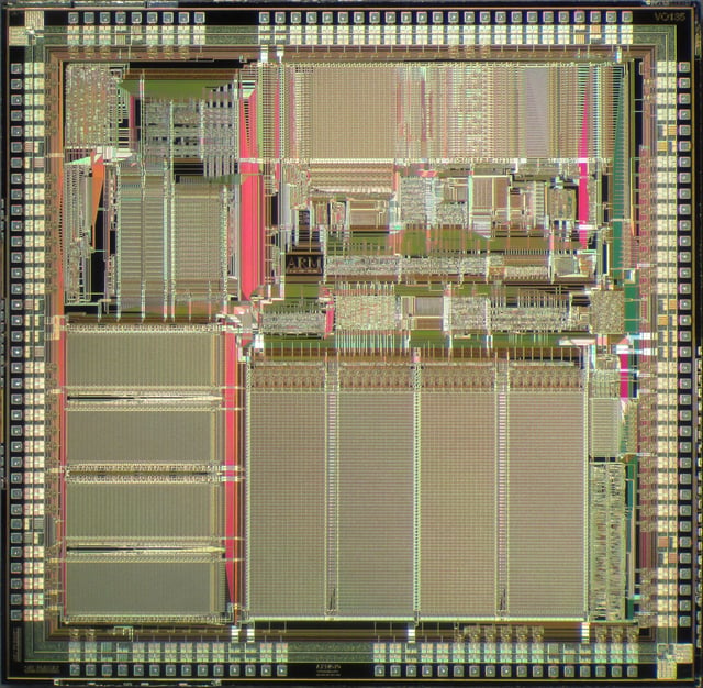 Die of an ARM610 microprocessor
