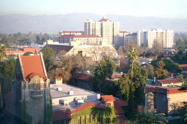 Aerial view of San Jose State campus.