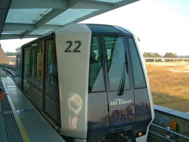 A Crystal Mover on the Punggol LRT system at Punggol LRT station in Singapore.