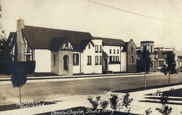A 1922 image of Charlie Chaplin Studios, where all of Chaplin's films between 1918 and 1952 were produced