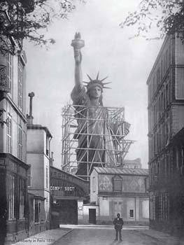 Construction of the Statue of Liberty in Paris.
