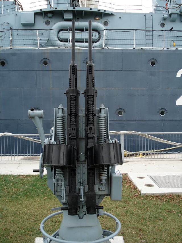 Rear view of the twin Oerlikon gun mount