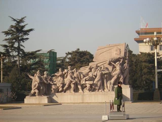 Sculptures in front of the Mausoleum of Mao, Beijing