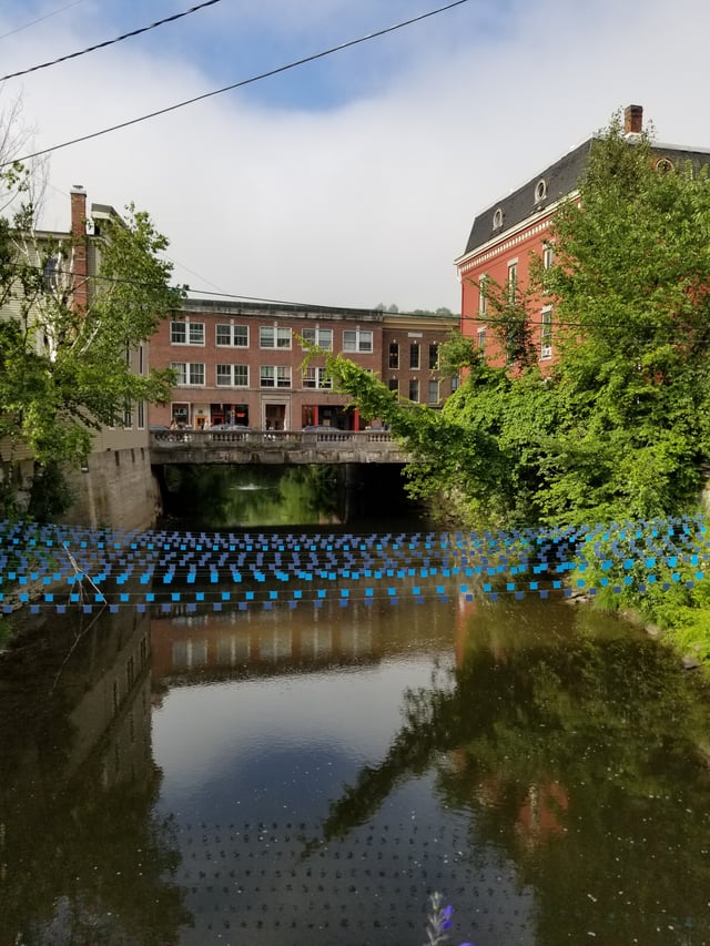 Building of the State street built on the North Branch River (tributary of Winooski River).