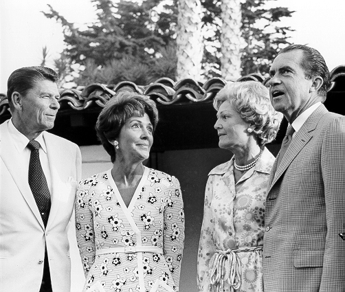The Reagans meet with President Richard Nixon and First Lady Pat Nixon, July 1970