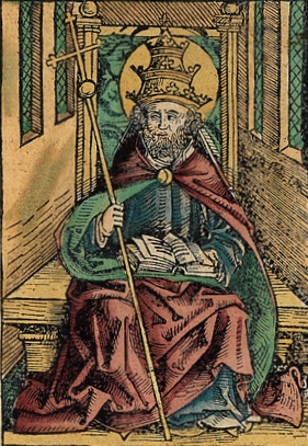 Saint Peter portrayed as a Pope in the Nuremberg Chronicle
