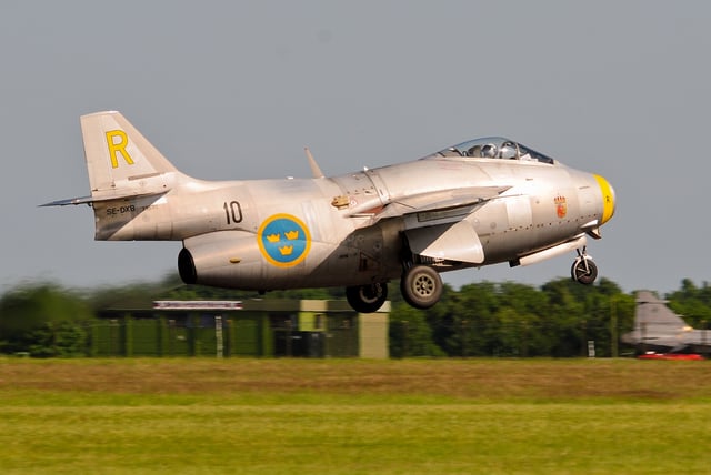 Saab J-29, Swedish Air Force Historic Flight, RAF Waddington Airshow 2013