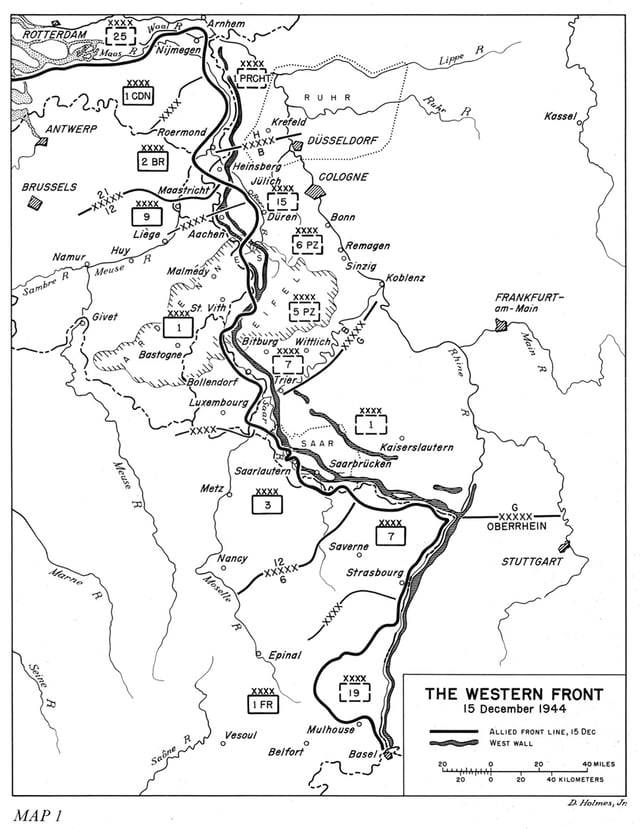Situation on the Western Front as of 15 December 1944