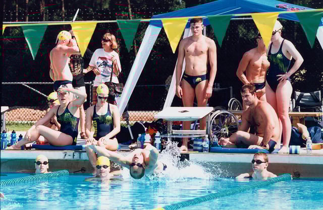Australian Swim Team in their swimsuits, 1996