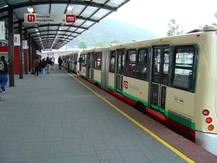 Metrobús rapid transit bus stop station at Indios Verdes