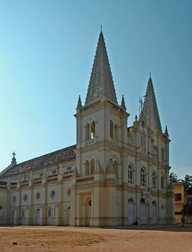 The Santa Cruz Basilica at Fort Kochi is one of the eight Basilicas in India