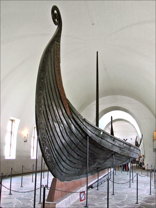 The Oseberg ship at the Viking Ship Museum in Oslo.