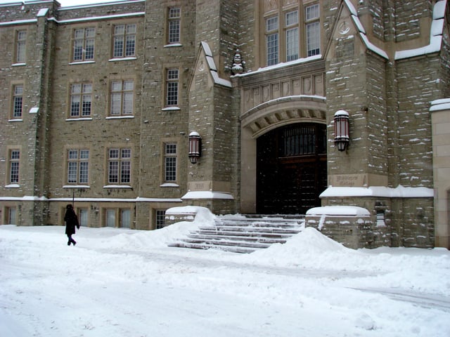 Middlesex College is a Collegiate Gothic building completed in 1960. From 1922 to the late 1960s, most of the buildings completed at Western utilized Collegiate Gothic designs.