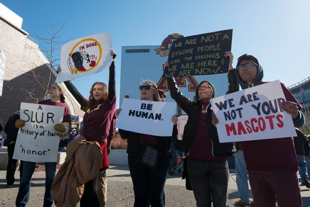 Protest against the name of the Washington Redskins in Minneapolis, November 2014