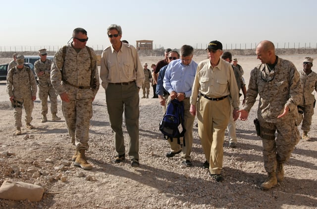 Senator Kerry in Iraq in September 2005