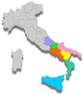 The regions of Italy where there is an Albanian minority